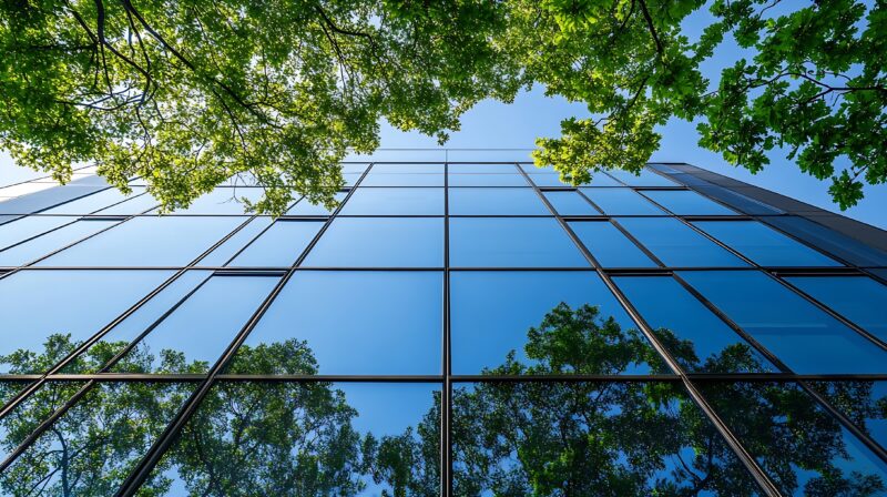 Sustainble,Green,Building,Ecofriendly,Building,Sustainable,Glass,Office,Building,With